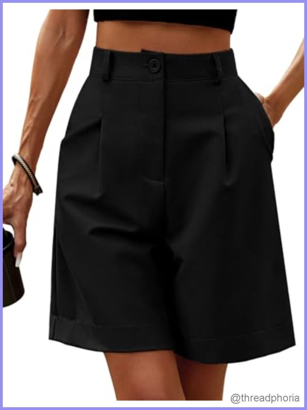 Bermuda Shorts for Women High Waisted Knee Length Elastic Dress